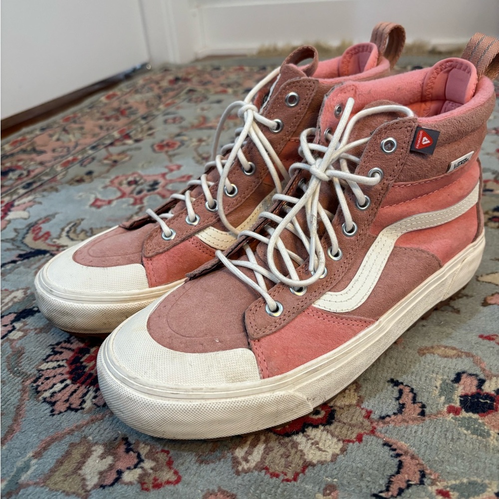 Vans Pink and Cream High-Top Sneakers - Picture 7 of 10